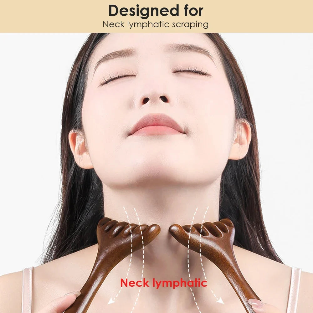 Sandalwood 6-Claw Head Massage Comb & Gua Sha Tool | Hailicare