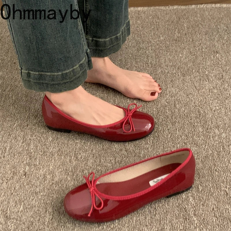 Women's Butterfly-Knot Ballet Flats – Slip-On Soft Sole Shoes