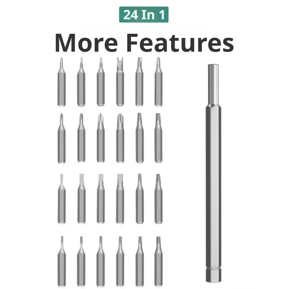 25-in-1 Precision Screwdriver Set – Torx, Hex & Flat Bits