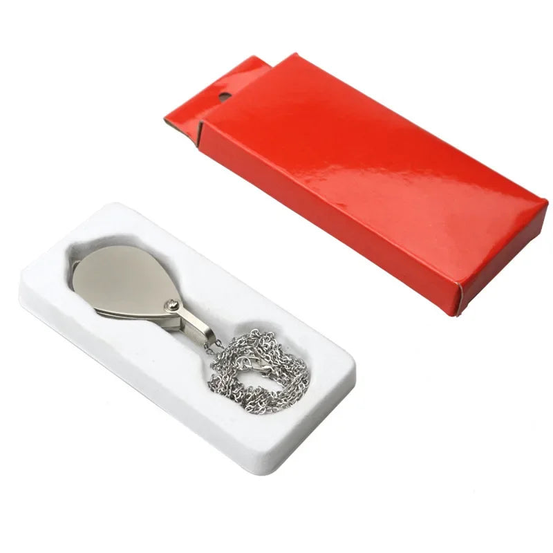 10X Magnifying Glass Necklace Loupe – Portable Dust-Proof Pendant