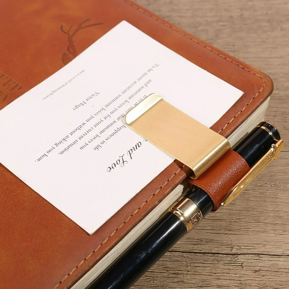 Retro Brass Metal Pen Clip & Bookmark for Traveler's Notebook