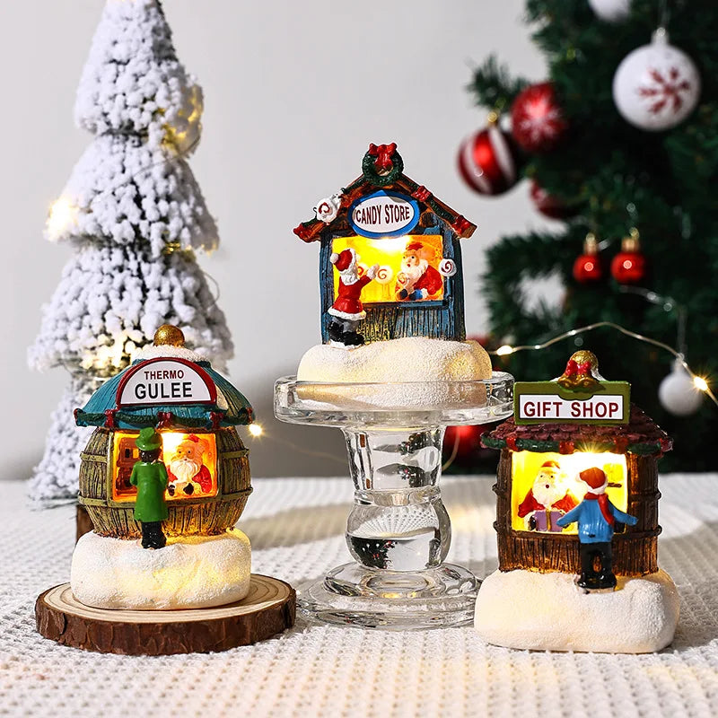 Christmas Resin Santa Village Micro Landscape Desktop Ornament