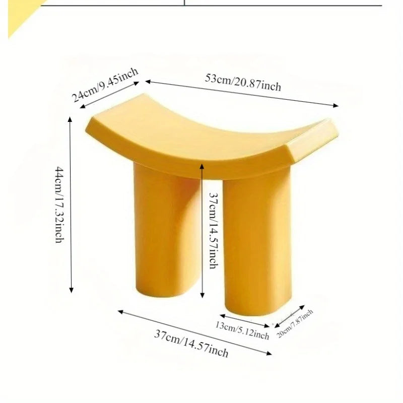 Nordic Minimalist Plastic Low Stool – Modern Home Entry Seat