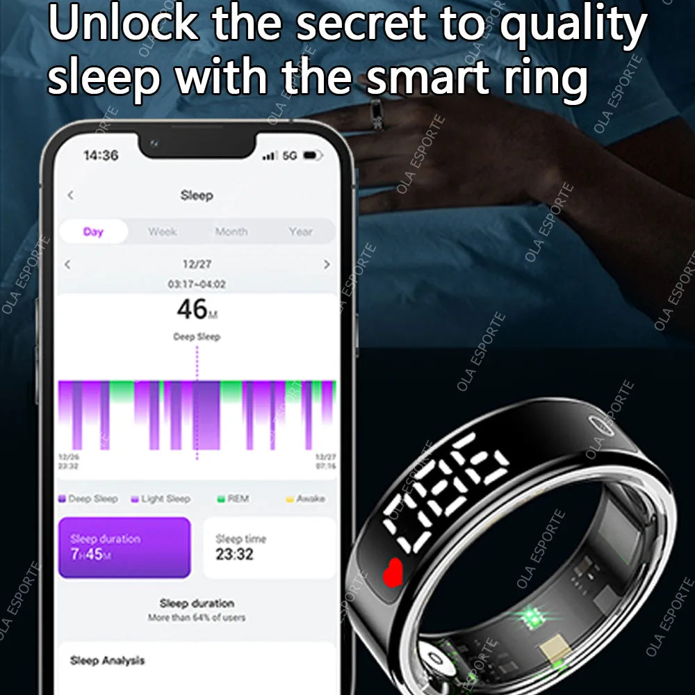 Smart Ring with Display | Heart Rate, Sleep & Activity Tracker