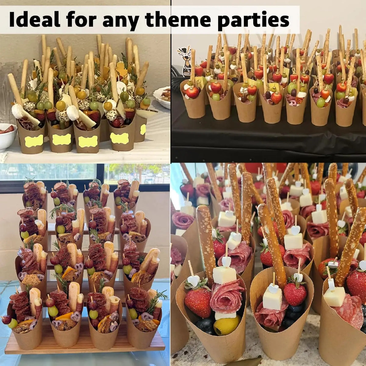 15 50 French Fries Holder Disposable Paper Cups Charcuterie All