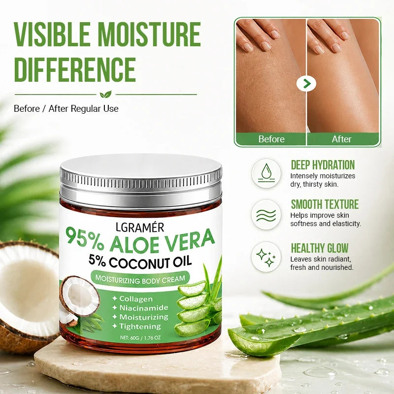95% Aloe Vera Body Cream – Coconut Oil & Niacinamide | 30g