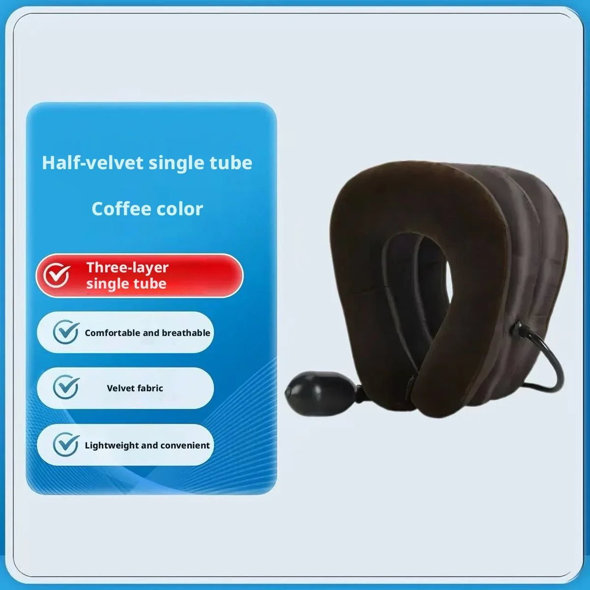 Inflatable Neck Traction Collar – 3-Layer Air Support Pillow