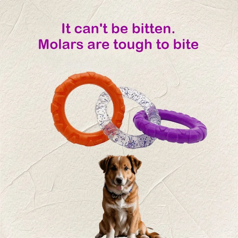 Dog Toys Pull Rings Tough Bite Cleaning Teeth Grinding Relieving