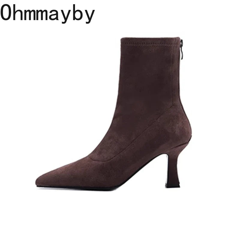 Vintage Pointed Toe Women's Ankle Boots | High Heel Booties