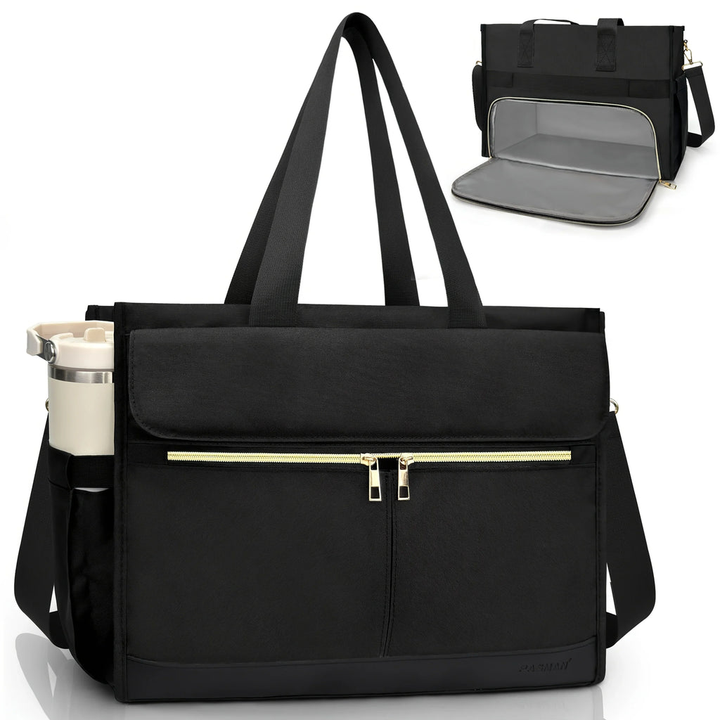 Women Oxford Cloth Insulated Lunch Bag 15 6 Laptop Tote Side Pocket