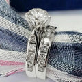Huitan 2-Piece Round CZ Bridal Ring Set | Women's Eternity Rings