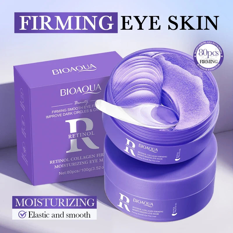 BIOAQUA Retinol Collagen Eye Mask 80 Pcs – Firm & Brighten