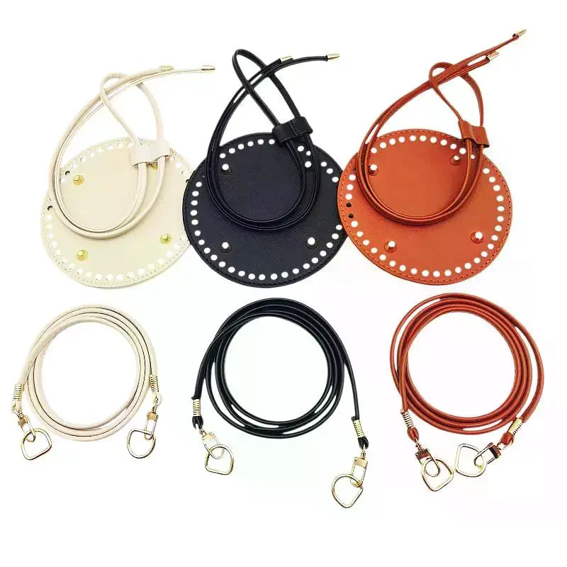 PU Leather Bucket Bag Base DIY Kit – Strap & Drawstring Set