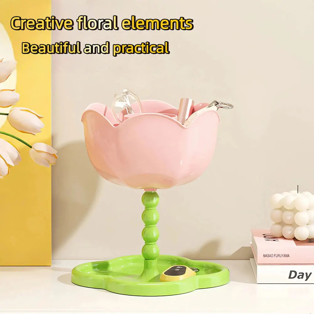 Flower Double-Layer Key Dish Tray & Decorative Desk Rack
