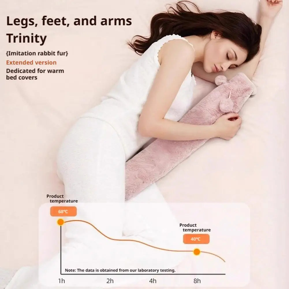 Extra Long 76cm Hot Water Bottle – Plush Faux Fur Body Warmer