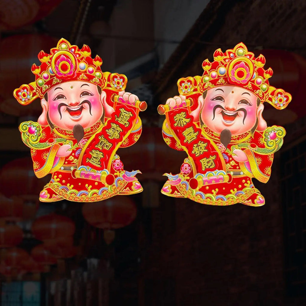 Chinese New Year Wealth God Stickers – Lunar New Year Decals