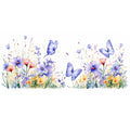 UV DTF Butterfly Flower Sticker | Waterproof Rub-On Cup Decal