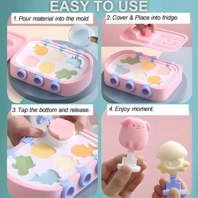 Kids Silicone Popsicle Mold – Cute Animal Boat Shape | BPA-Free