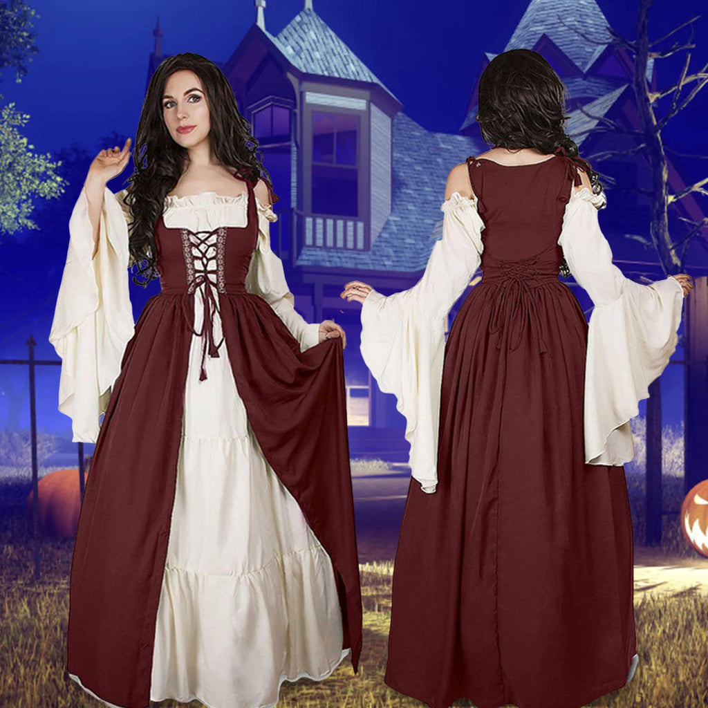 Women's Medieval Off-Shoulder Cosplay Party Dress | S–3XL