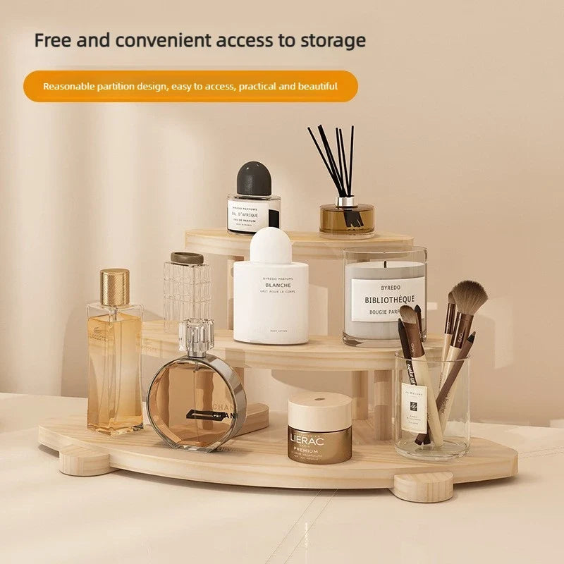 Wood 3-Tier Corner Shelf | Cosmetic & Figurine Display Stand