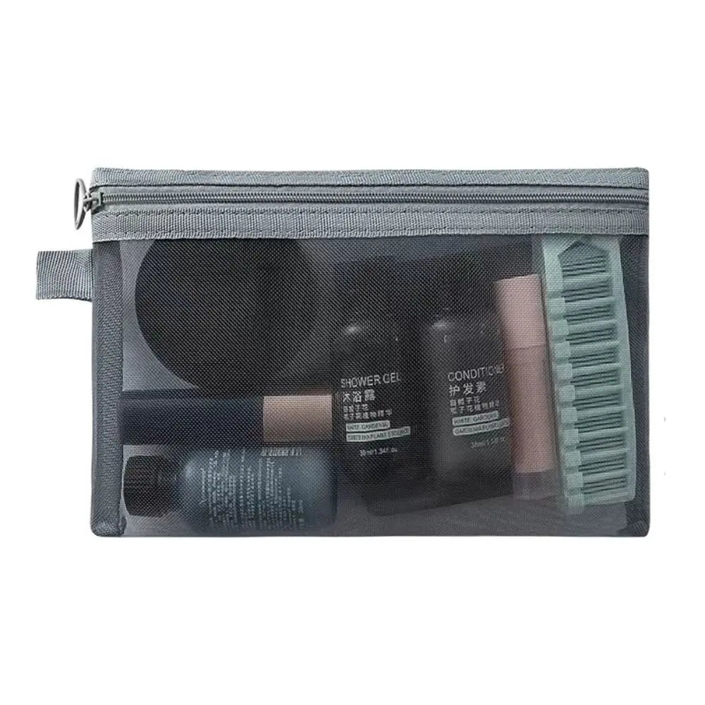 Mesh Zipper Cosmetic Bag | Travel Toiletry Organizer 3 Sizes