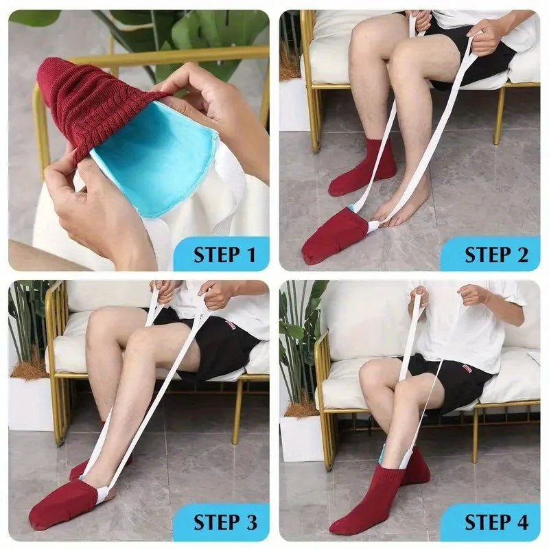 No Bending Sock Aid Tool Easy-on Helper Ergonomic ABS Handle