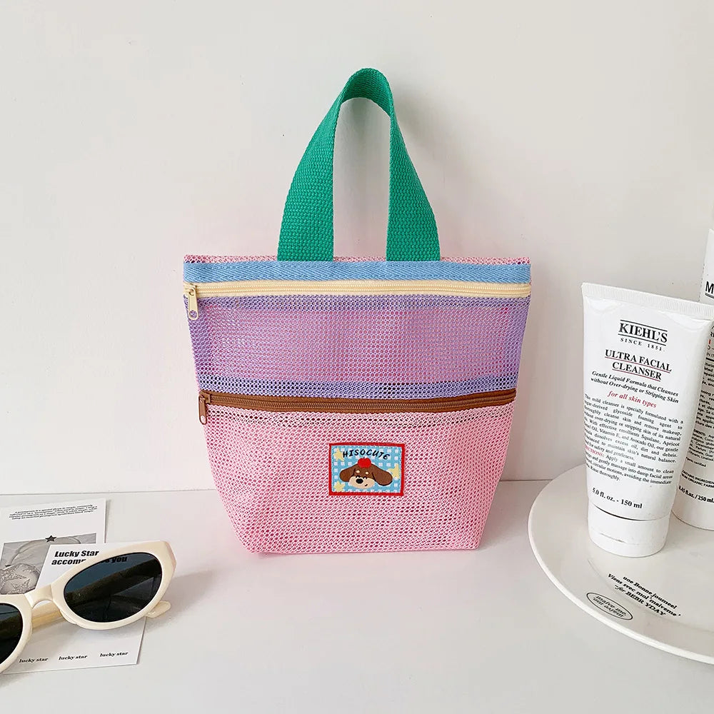 Mesh Shower Caddy Bag Portable Hanging Toiletry Bath Organizer Zipper