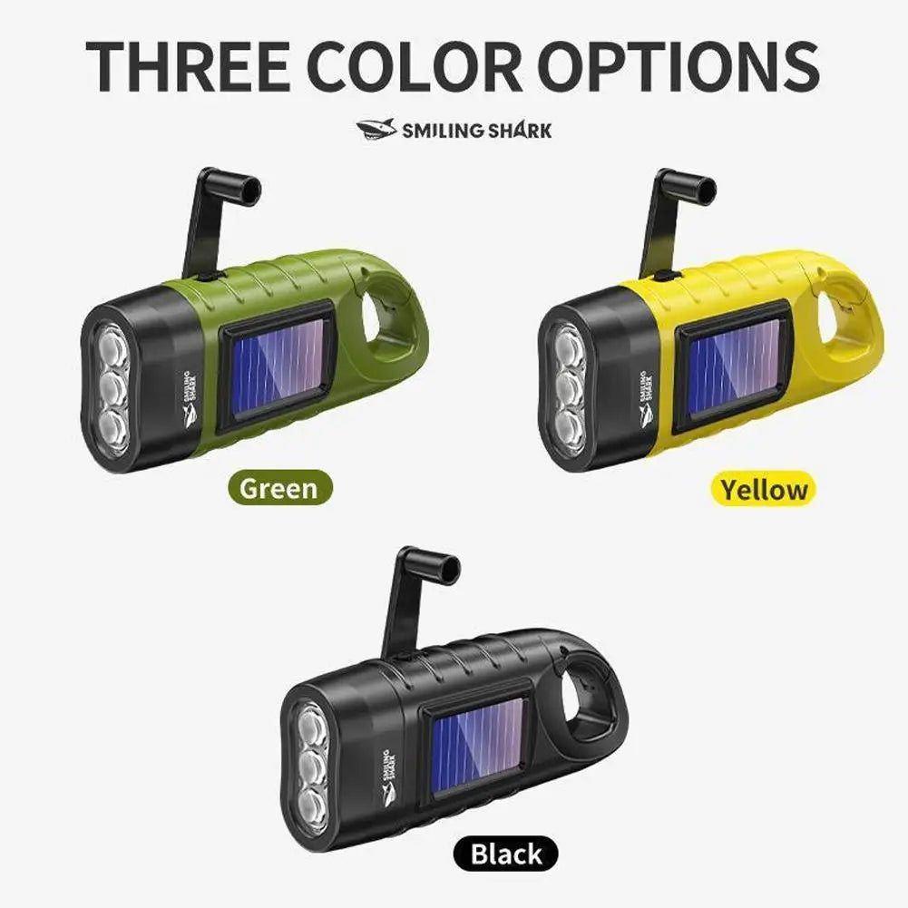 Hand Crank Solar Flashlight | 800LM LED Emergency Lamp
