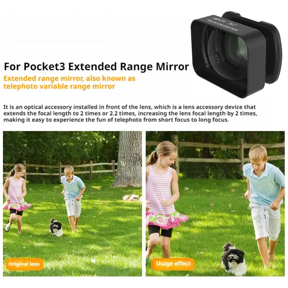 DJI Osmo Pocket 3 Macro Zoom 2× Magnetic Teleconverter Lens