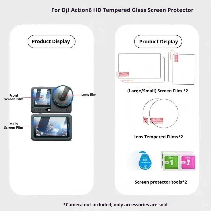 HD Tempered Glass Screen Protector – DJI Osmo Action 6