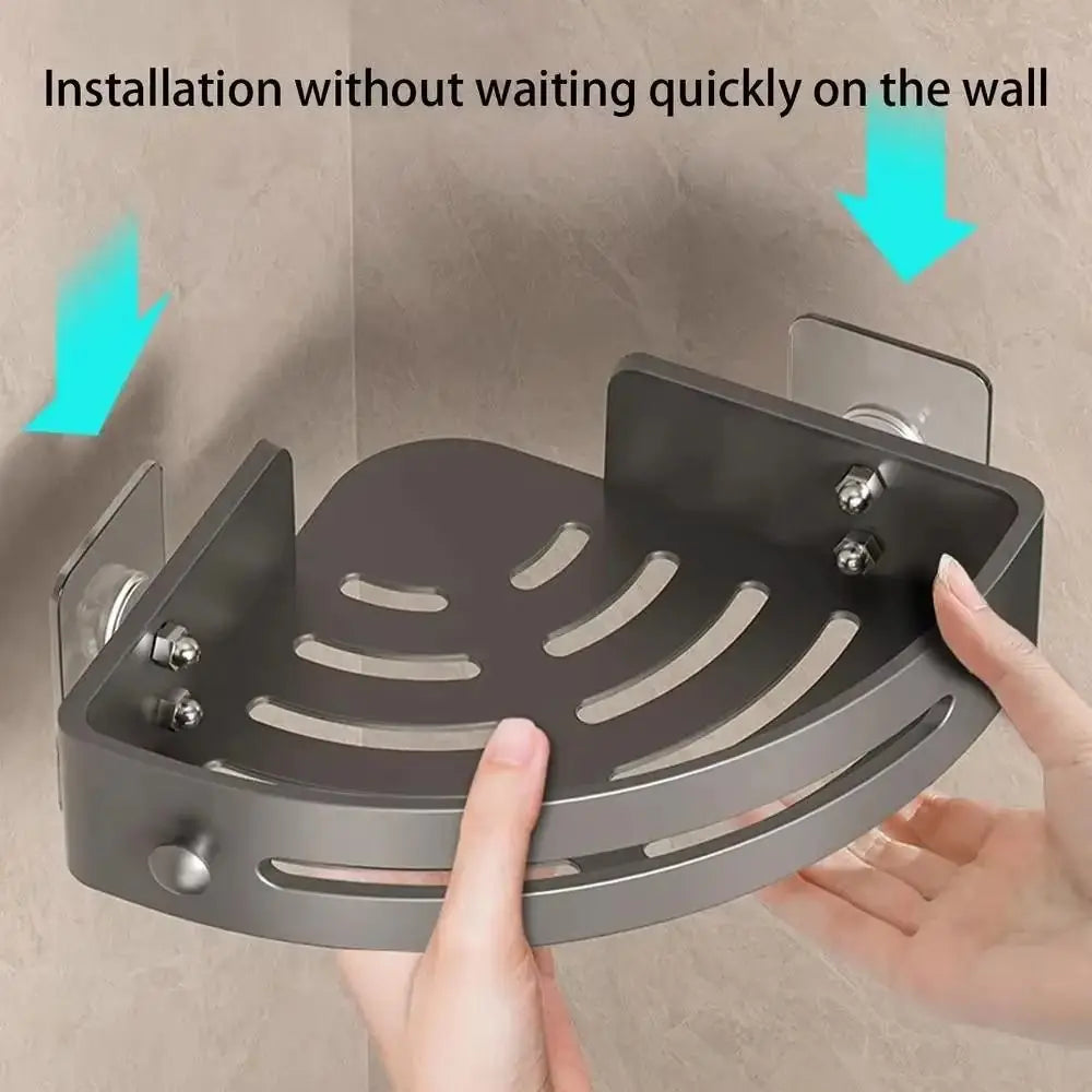 1 2 Portable Punch-free Bathroom Shelves Wall-mounted Large Capacity