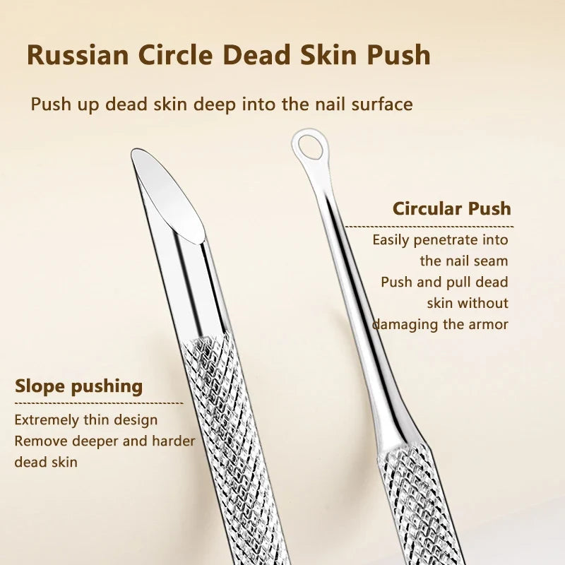 Stainless Steel Double-Headed Cuticle Pusher Nail Tool