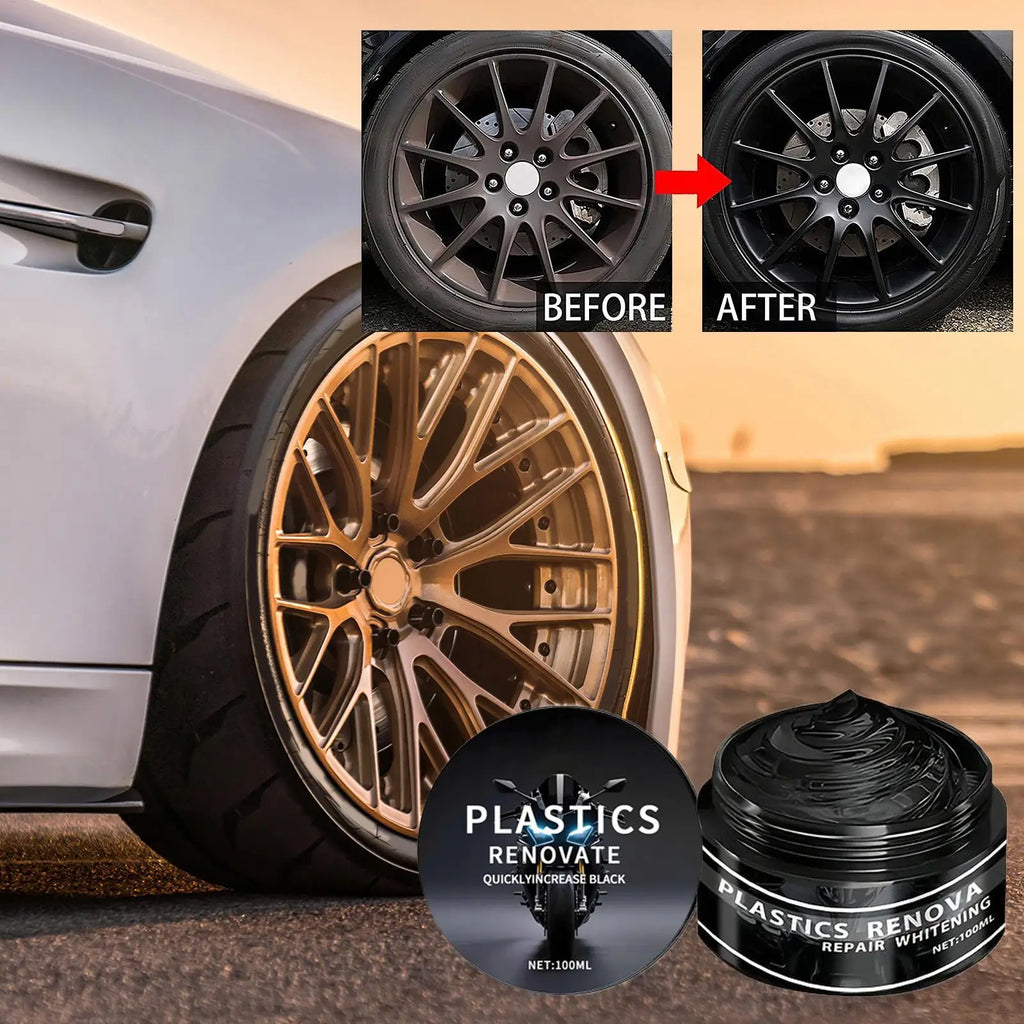 Black Trim Restorer Wax 100ml – Car & Motorcycle Plastic & Rubber