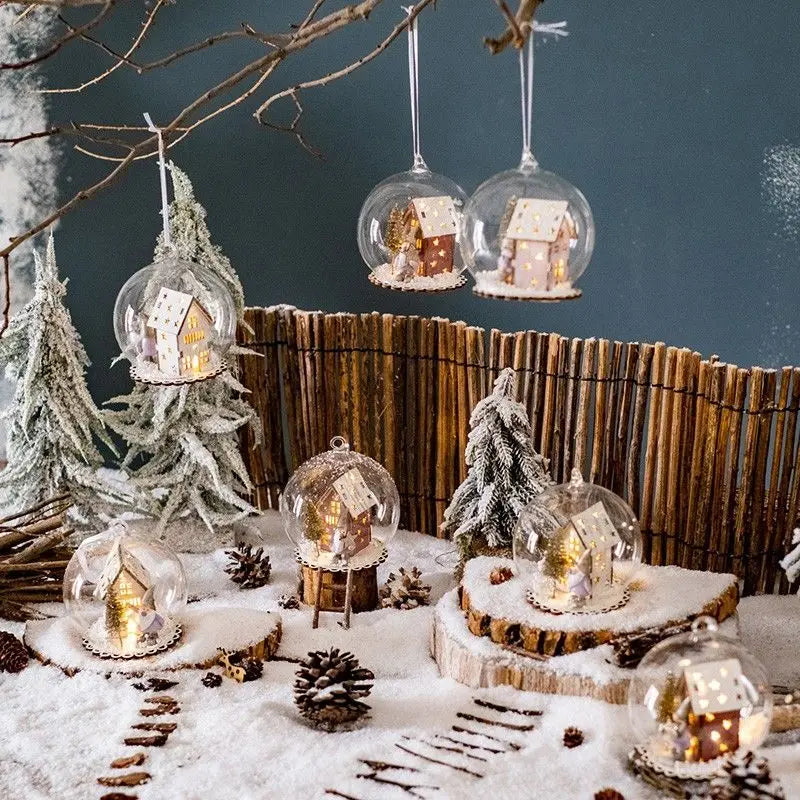 Christmas Micro Landscape Glass Ball Condole Tree Hanging Light