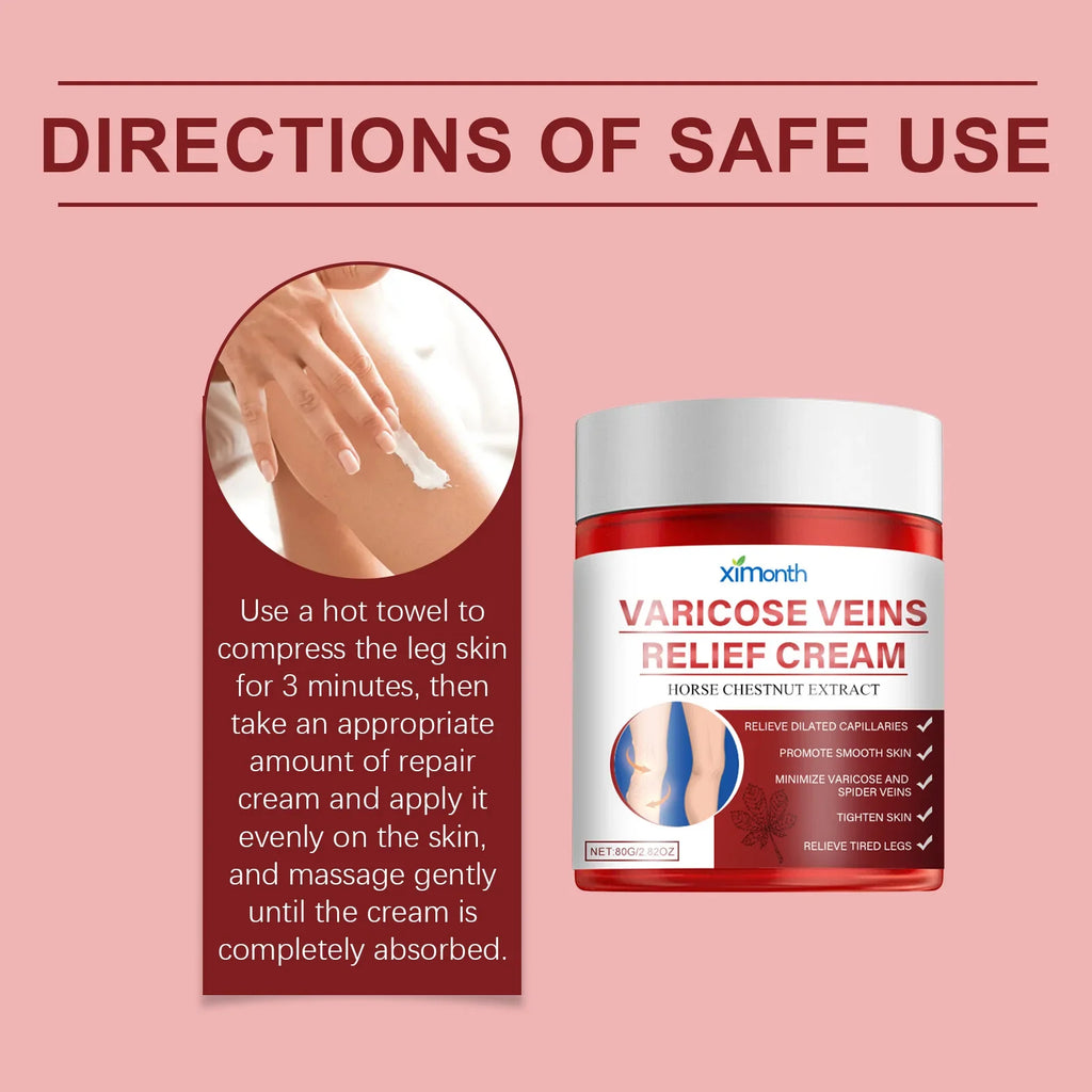 Ximonth Varicose Vein Relief Cream | Leg Swelling & Circulation