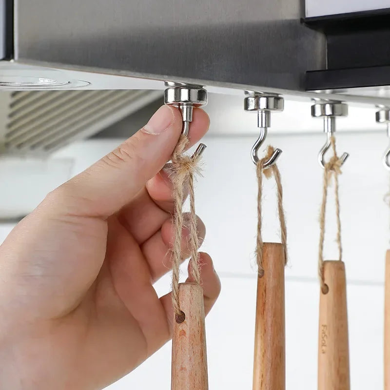 Strong Magnetic Wall Hooks – Kitchen, Bathroom & Home Storage
