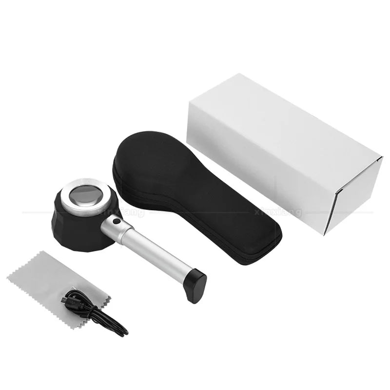 10X LED Handheld Magnifier with Measuring Scale & 3 Lamps