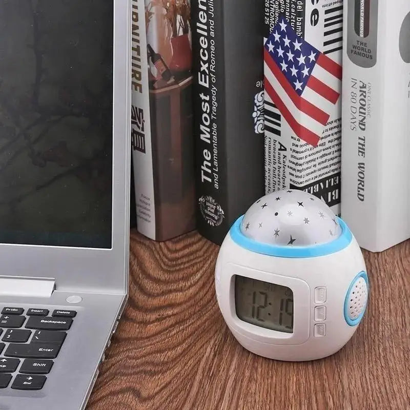 Kids Star Night Light Projector Alarm Clock with Music
