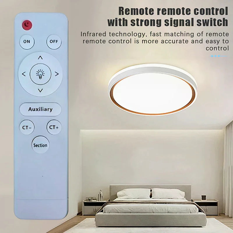 Infrared Remote Control Stepless Dimmer LED Fan Lamp Living Ceiling