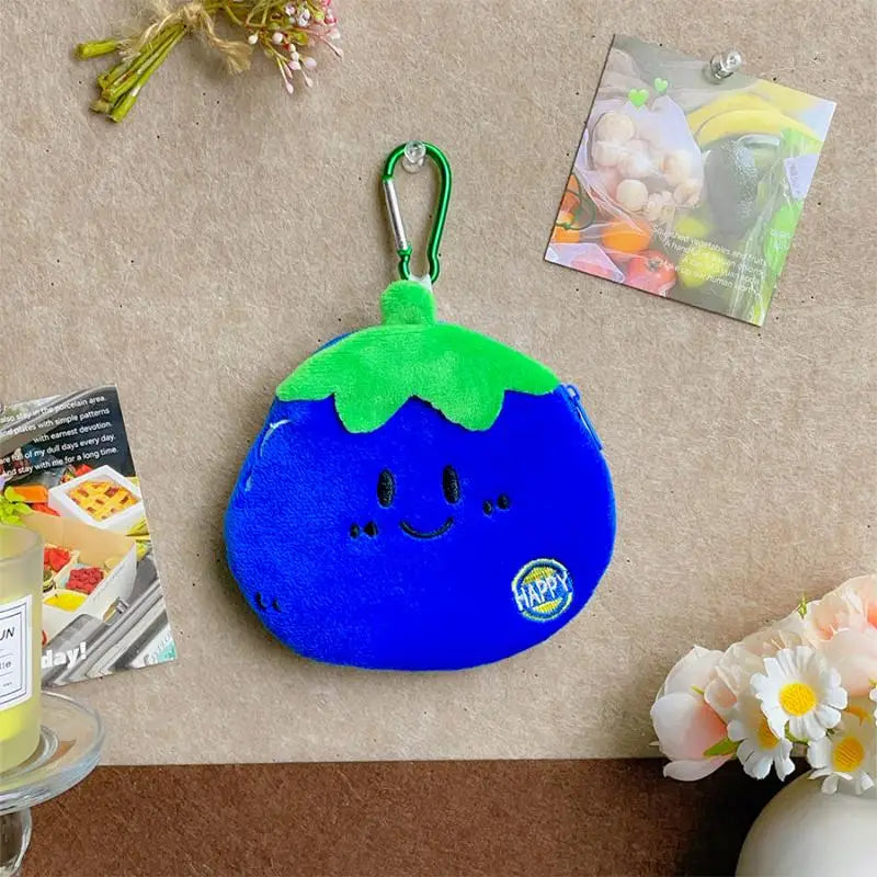 Fruit Plush Coin Purse – Cute Mini Wallet & Key Organizer