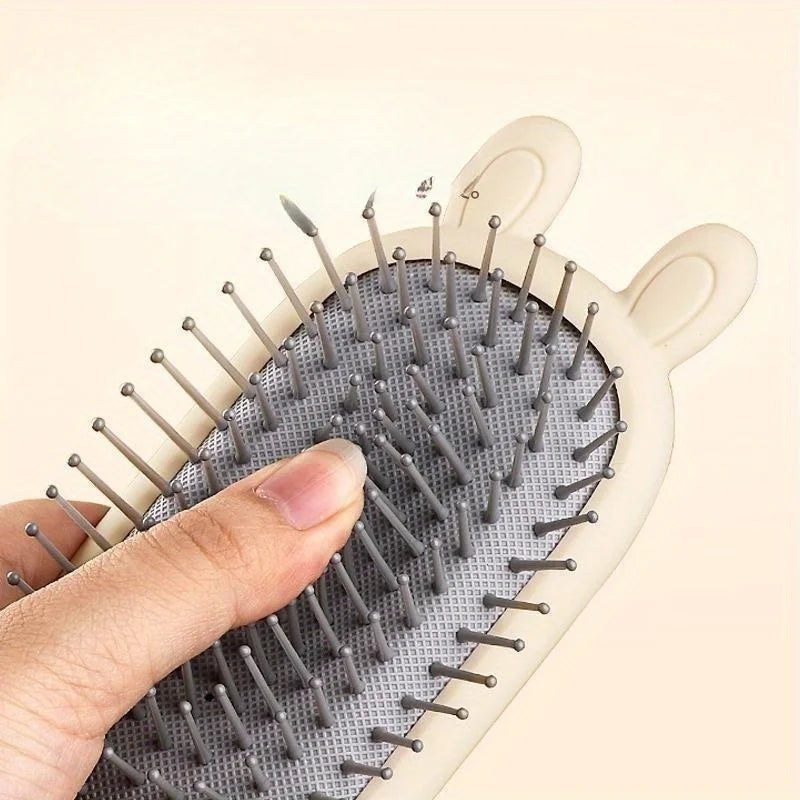 Cute Air Cushion Hair Brush – Antistatic Massage Comb & Cleaner