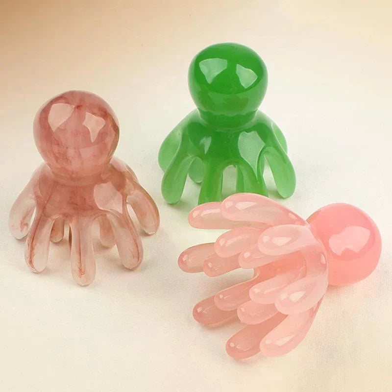 Octopus Scalp Massage Comb | Double Row Resin Gua Sha Tool