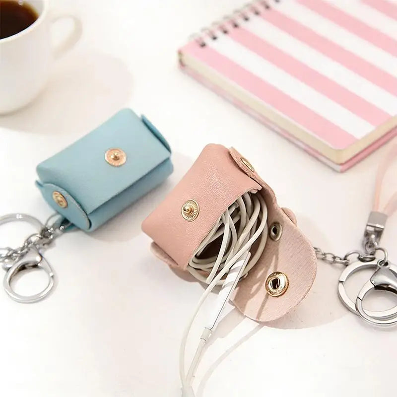 Kawaii Mini Bag Keychain | PU Leather Coin Purse Keyring Pendant