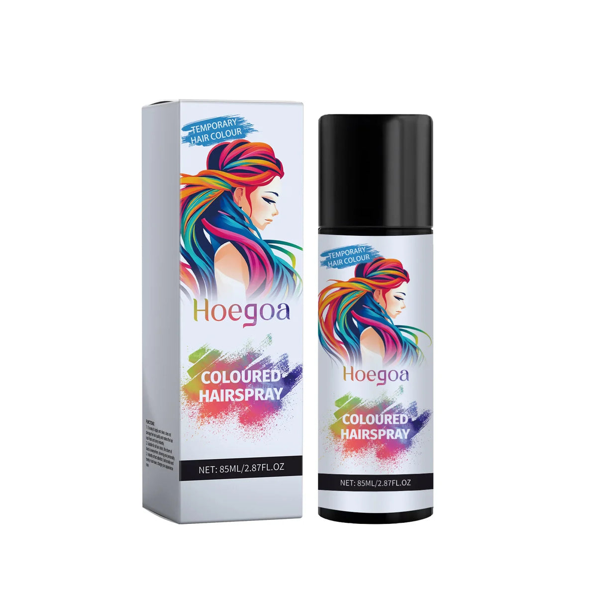 HOEGOA Black Hair Dye Spray – Instant Color & Frizz Control 85ml
