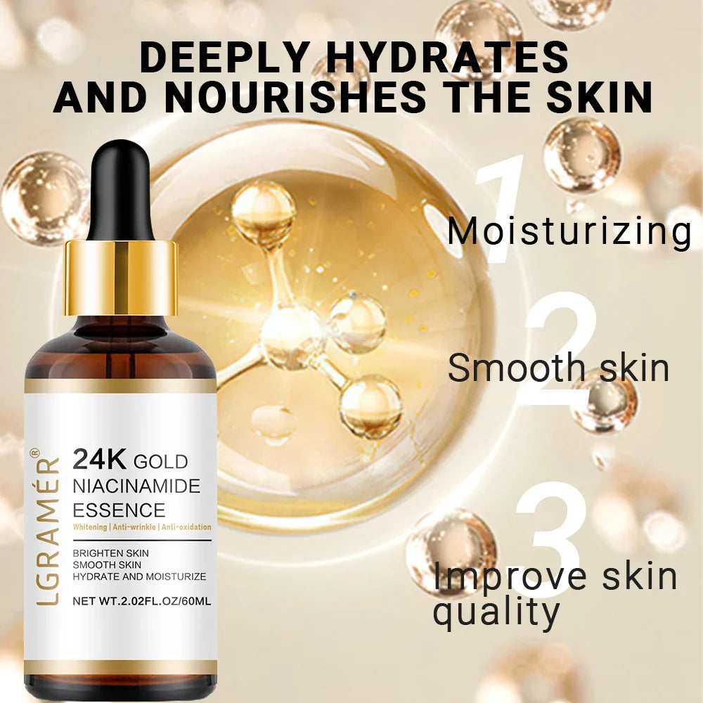 24K Gold Face Serum – Nicotinamide & Hyaluronic Acid Anti-Aging