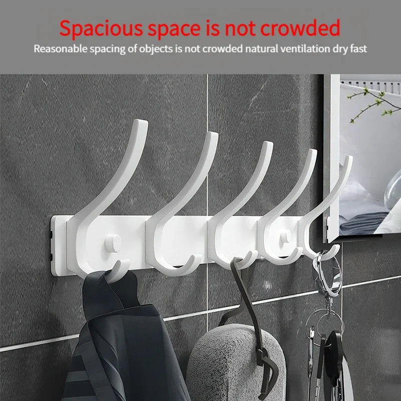 YUNJIEYA 6-Hook Aluminum Wall Hanger | Black White Gun Grey