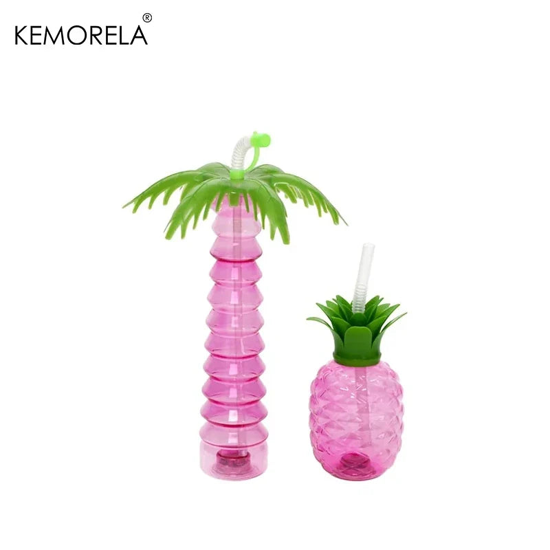 Kids Tropical Water Bottle – Pineapple & Coconut Cup with Straw