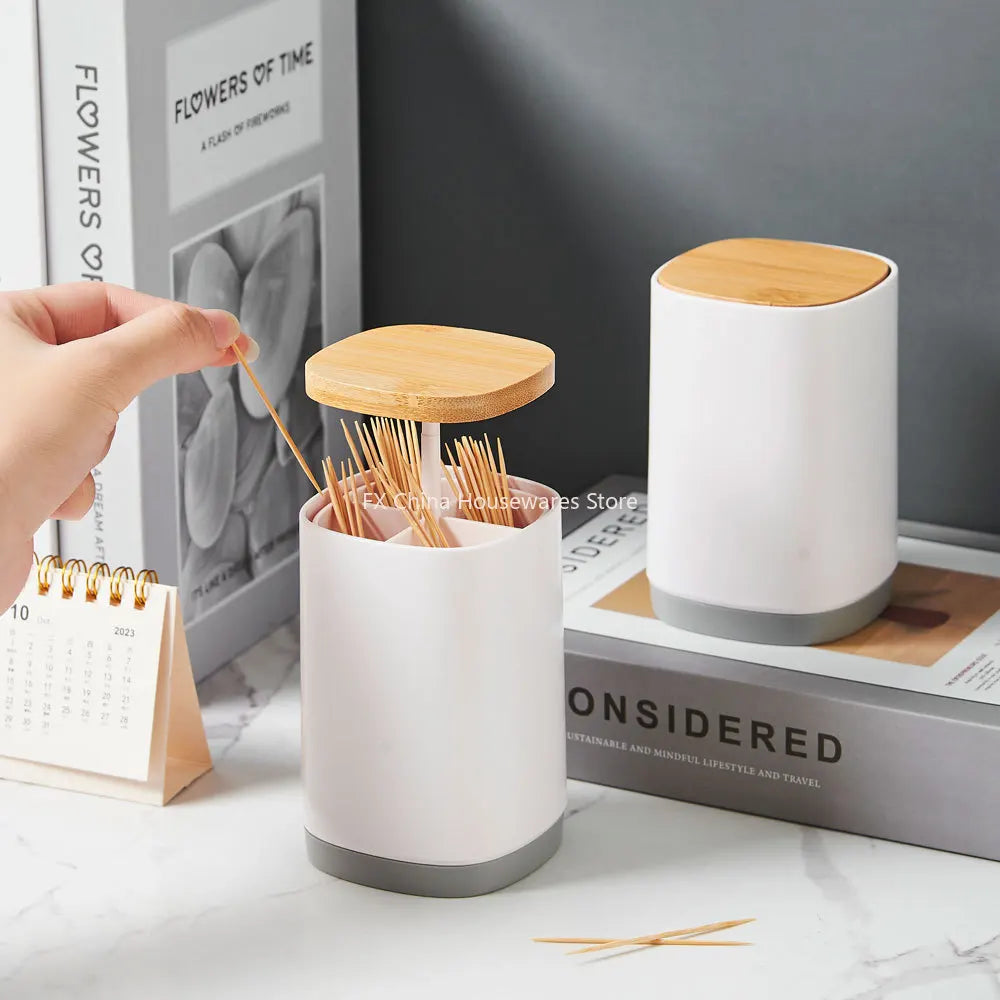 Household Creative Press-type Toothpick Box Large-capacity Grid Tube