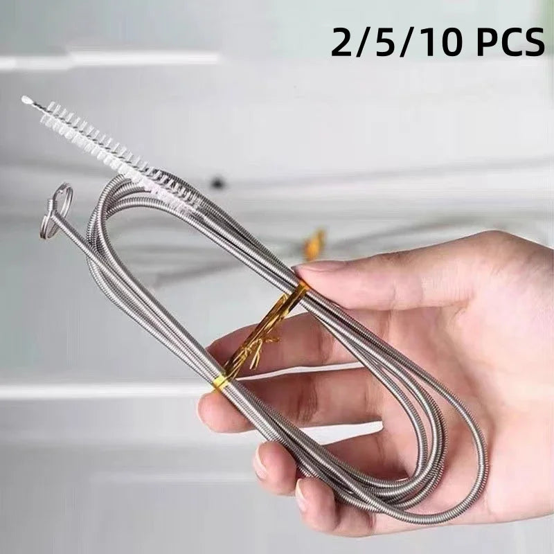 Flexible Refrigerator Drain Cleaning Brush Set | Wire Coil Dredge