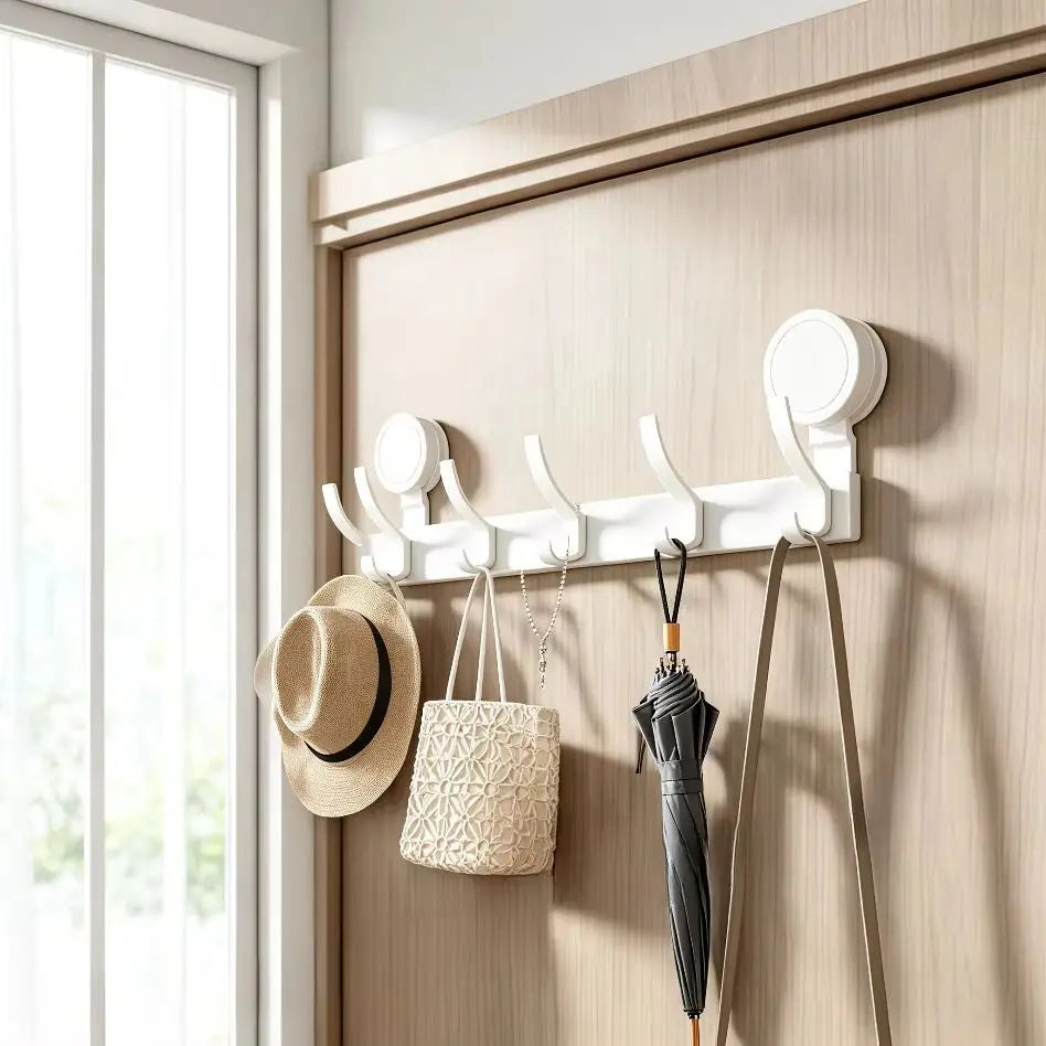 No-Drill Adhesive Wall Hooks 8 Pack – Bathroom & Kitchen